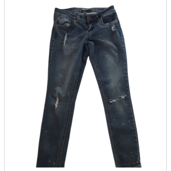 size 1 Dollhouse skinny distressed painted jeans - Picture 1 of 16